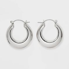 Small Puffy Hoop Earrings - Universal Thread™ Silver Huggie Hoop Earrings Silver, Hoop Earrings Png, Silver Hoops Aesthetic, Hoops Aesthetic, Hoop Earrings Aesthetic, Earrings Silver Hoops, Birthday 15, Small Silver Hoop Earrings, Simple Hoop Earrings