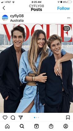 two men and a woman are posing for a photo on the cover of people magazine