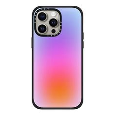 the back of an iphone case that is designed to look like a colorful, blurred background