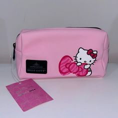 Brand New, Never Used Hello Kitty Pink With Pink Animal Print Makeup Pouch By Impressions Travel Case High Quality Faux Leather Inside Zipper Pocket Outside Slip Pocket On The Back With Velcro Closure Waterproof Size: 8.25” W X 3” D X 5.25” H Fast & Safe Shipping Comes With Just The Pouch, Matching Hello Kitty Make Up Bag In My Closet! Pink Makeup Bags, Hello Kitty Makeup Bag, Pop Tab Crafts, School Guide, Pink Makeup Bag, Hello Kitty Merchandise, Pencil Case Pouch, Hello Kitty Makeup, Pink Animal Print