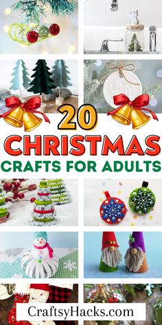 20 Fun Christmas Crafts for Adults Christmas Decorations Upcycle, Holiday Crafts Christmas Ornaments, Simple Art Projects For Adults, New Christmas Crafts For 2023, Upcycle Jars, Diy Christmas Crafts For Adults