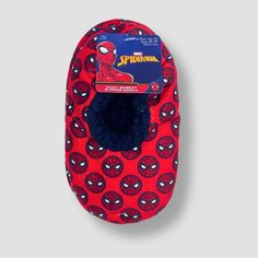 These Toddler Boys' Marvel Spider-Man Ballet Slippers in Red are an adorable addition to your little one’s wardrobe. Perfect for toddlers, these slippers feature a spiderman design with a comfortable fit. The soft polyester material on the outsole and a cushioned polyester insole makes them ideal for dancing or playing around the house. Easy to slip on and off, these ballet slippers are both practical and fun. Spiderman Squishmallow, Spider Man Slippers, Spider Man Pajamas, Spiderman Kids Room Walmart, Personalized Spiderman Blanket, Spiderman Design, Toddler Slippers, Minnie Mouse Girl, Toddler Accessories