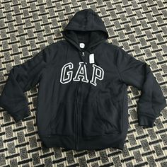 Brand New With Tags Gap Fleece Sweatshirt For Streetwear, Gap Fall Outerwear With Adjustable Hood, Gap Outerwear With Adjustable Hood For Fall, Gap Hoodie For Winter Streetwear, Gap Hooded Winter Sweatshirt, Gap Hooded Sweatshirt For Winter, Gap Outerwear With Drawstring Hood, Winter Hooded Sweatshirt By Gap, Gap Outerwear With Drawstring Hood And Long Sleeves