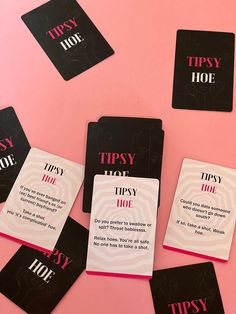 five cards with words that say tipsy and how to use them