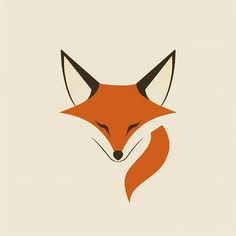 an orange fox's head on a white background