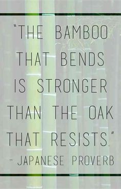 the bamboo that bends is stronger than the oak that resists - japanese prove