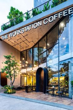 the workstation coffee is located in an upscale building