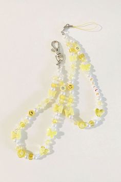 Yellow Phone Charm, Charm Phone, Strap Phone, Yellow Jewelry, Beaded Jewlery, Phone Charms