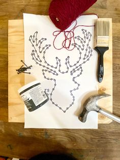 the crafting supplies are laid out on top of the paper and ready to be used