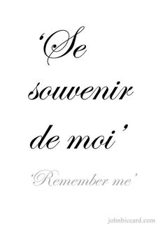 a black and white quote with the words be souvenir de noi on it