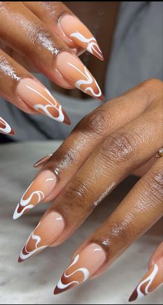 Nude Nails On Black Women, White Abstract Nails, Saved Nails, Nurse Nails, Abstract Nails, Nails Brown