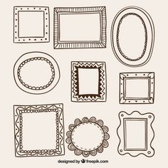 hand drawn frames with different shapes and sizes