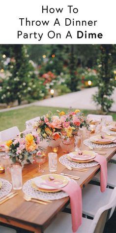 an outdoor table set with plates and place settings