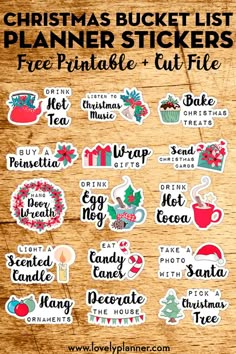 christmas bucket list with free printable stickers