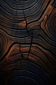 the texture of wood is made up of wavy lines and curves, with dark colors