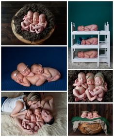 a collage of photos with babies and their moms