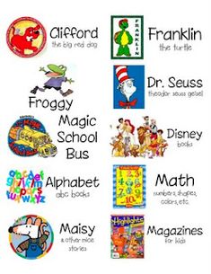 a poster with the words and pictures for different children's books in english or spanish