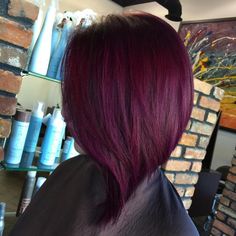 Plum Hair Color Ideas, Plum Hair Color, Bob Color, 2018 Hair, Hairstyles Bob, Honey Hair Color