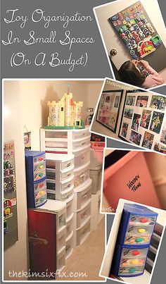 a collage of photos with the words joy organization in small spaces on a budget