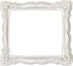 an ornate white frame on a white background