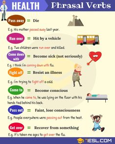 a poster with words describing the different types of phrasal verbs in english