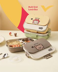 Before the kids head to class, make sure they're ready with all the essentials. ✏️📚 Lunch Box Cute, Stainless Steel Food Containers, Steel Lunch Box, Kids Head, Stainless Steel Lunch Box, House Aesthetic, Food Container, Ali Express, The New School