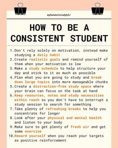 a poster with the words how to be a constient student written on it