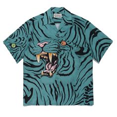 Liquid Tiger Melt Tee – limetliss Tim Lehi, Wacko Maria, Wild Tiger, Tiger Print, 로고 디자인, Prince Charming, Short Shirts, Shirt Pattern, Blue Shirt