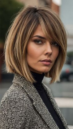 The tousled short bob in this picture exudes a carefree spirit while maintaining an edge. The dark roots transitioning into lighter ends create a depth that enhances the hairstyle’s overall texture. This is a perfect example of sleek hairstyles for short hair down, where movement and a touch of messiness result in a look that’s both chic and easy to maintain. Blond Bob With Dark Roots, Dark Blonde Bob Hairstyles, Κούρεμα Bob, Chin Length Haircuts, Hair Goal, Bench Storage, Chin Length Hair, Sleek Bob