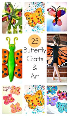 the cover of 25 butterfly crafts and art