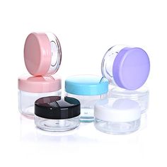 1pc 10g/15g/20g Plastic Clear Jars For Cosmetic Sample Makeup Travel Cosmetic Face Cream Jars Mini Lip Balm Containers, Empty Jar, Vintage Halloween Decorations, Dog Brushing, Plastic Jars, Refillable Bottles, Cake Decorating Supplies, Mask Party, Bottles And Jars