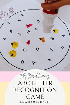 an abc letter recognition game for kids to practice letters and numbers with the help of a marker