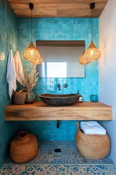 TastyInteriors – Your Recipe for a Stunning Home! Savor the latest in interior design, from cozy corners to grand spaces. Follow for daily inspiration to whisk your home into style. Small Moroccan Bathroom, Small Bathroom Moroccan Tile, Marrakech Bathroom Inspiration, Turkish Inspired Bathroom, Blue Mediterranean Bathroom, Moroccan Tile Bathroom Floor, Greek Bathroom Design, Moroccan Bathroom Design, Studio Bathroom Ideas