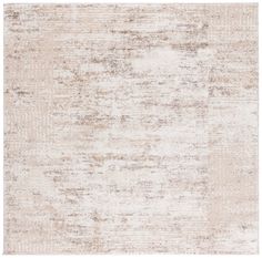 an area rug with beige and white colors