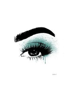 size: 12x9in Art Print: Eye Teal by Amanda Greenwood : Teal Art Print, Makeup Illustration, Eyelash Logo, Makeup Logo, Salon Art, Lashes Logo, Acrylic Oil Painting, Blink Of An Eye, Diy Prints