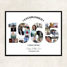 the 50th anniversary card is displayed in black and white, with many photos on it