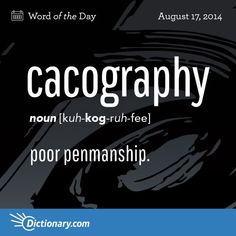 a poster with the words cacography on it