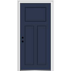 a blue door on a white background