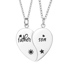 PRICES MAY VARY. ♬Father and Son Love ：2Pcs necklaces set can be shared with your son or your father. No matter where you are, I will be by your side,as a sweet and meaningful gift to express the love between each other ♬Material: made of high grade Durable Stainless Steel, 100% Hypoallergenic, no rust, no fading, no allergies ♬Measurement： Chain Length: 20inch/50cm , Pendant dimention: 1.18inch x 1.3inch / 3cmx3.3cm (L x W) ♬Gifts ：Great gift to show the deep love between Father and son.It is n Friendship Puzzle, Sister Necklace Set, Bff Necklace, Mom And Daughter Matching, Necklaces Set, Necklace Matching, Matching Keychains, Sister Necklace, Bff Necklaces