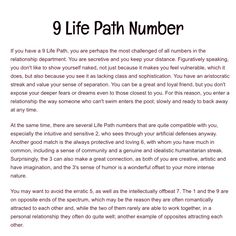 the 9 life path number is written in black and white