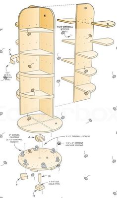 the plans for a bookcase with shelves