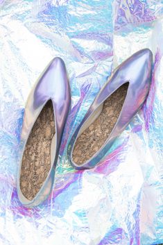 Iridescent, magical flats by Sydney Brown. Ethically made, vegan-friendly fashion. Shoes for women. Gifts for her. Pointy toe flats. Style Profile