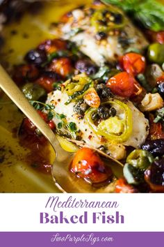 Mediterranean Baked Fish Mediterranean Baked Fish, Easy Tuna Recipes, Easy Fish Dinners, Oven Baked Fish, White Bean Soup Recipes, Diet Dinner Recipes, Black Cod