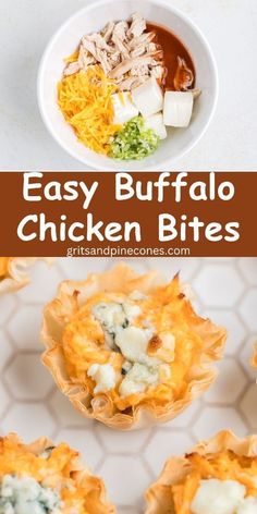 an easy buffalo chicken bites recipe with cheese and broccoli