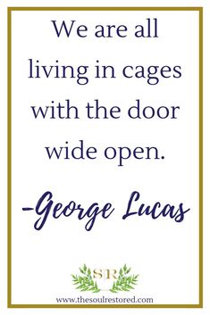 george lucas quote about living in cages with the door wide open