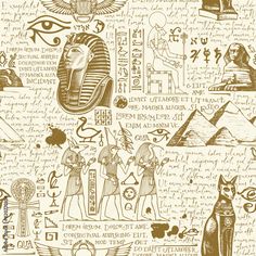 an egyptian pattern with ancient symbols and hierograms on the wallpaper photo