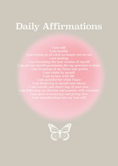 a pink circle with the words daily affirmations on it