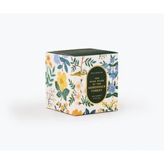 a white box with flowers on it and the words, you can't tell what they