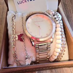 Lucky Brand Rose Gold Watch Gift Set Nwt Watch,Bracelet Gift Set Brand Accessories, Watch Gift, Watches Women, Watch Bracelet, Gift For Woman, Rose Gold Watch, Bracelet Gift, Gift For Women, Gold Watch