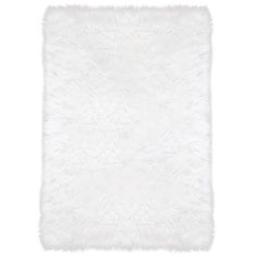 a white rug with fluffy fur on the top and bottom, it is very soft